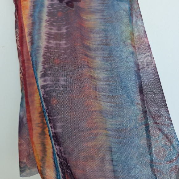 Vintage Express Rainbow Sheer Mesh Raw Hem Bow Detail Adjustable Cami Lace Trim - Picture 4 of 15